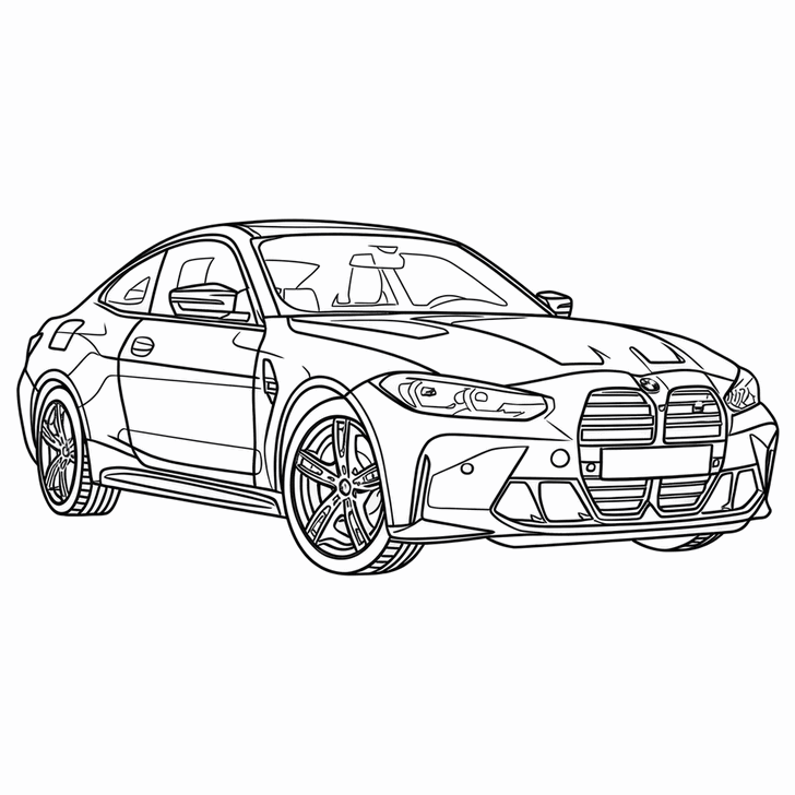 Obr�zek k tisku pro d�ti k vybarven� a vyti�t�n�, omalov�nka k vytisknut� BMW