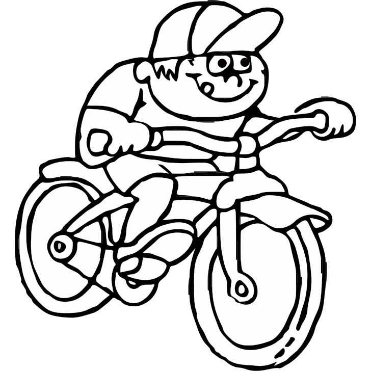 Obr�zek k tisku pro d�ti k vybarven� a vyti�t�n�, omalov�nka k vytisknut� Cyklista