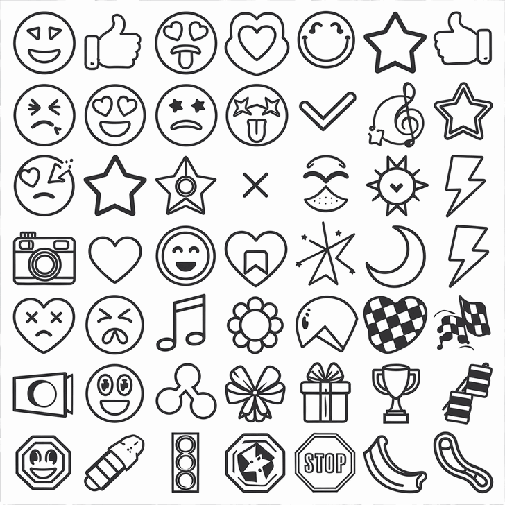 Obrázek k tisku pro děti k vybarvení a vytištění, omalovánka k vytisknutí Emoji Obrázek k tisku pro děti k vybarvení a vytištění, omalovánka k vytisknutí Emoji