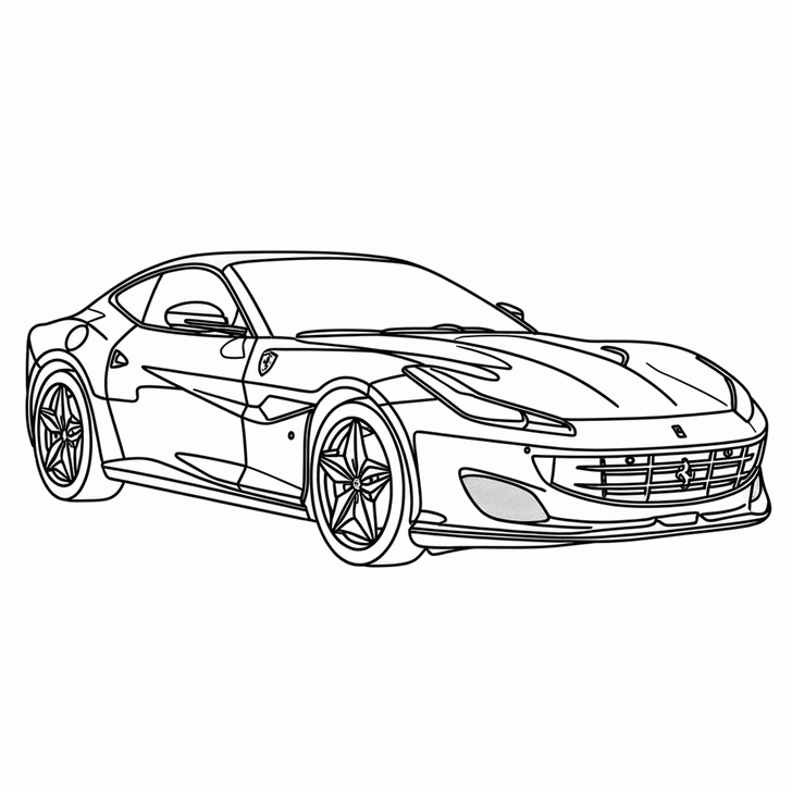 Obrázek k tisku pro děti k vybarvení a vytištění, omalovánka k vytisknutí Ferrari Obrázek k tisku pro děti k vybarvení a vytištění, omalovánka k vytisknutí Ferrari