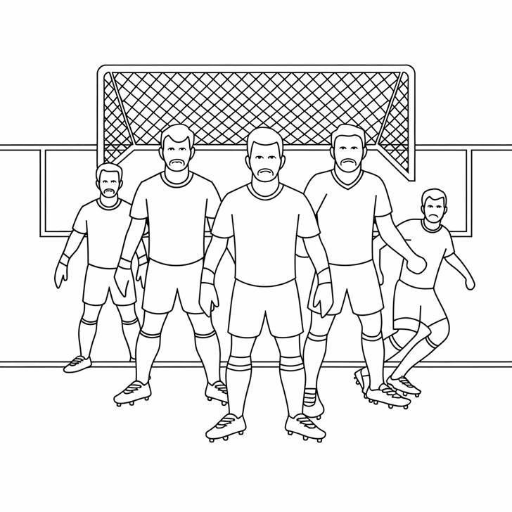 Obrázek k tisku pro děti k vybarvení a vytištění, omalovánka k vytisknutí Fotbalisté Obrázek k tisku pro děti k vybarvení a vytištění, omalovánka k vytisknutí Fotbalisté