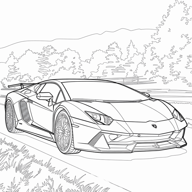 Obrázek k tisku pro děti k vybarvení a vytištění, omalovánka k vytisknutí Lamborghini Obrázek k tisku pro děti k vybarvení a vytištění, omalovánka k vytisknutí Lamborghini