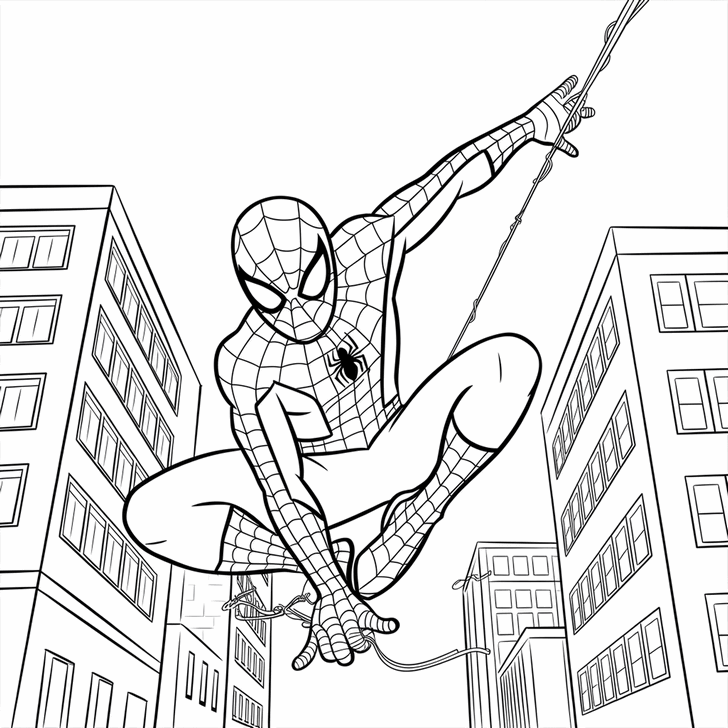 Obr�zek k tisku pro d�ti k vybarven� a vyti�t�n�, omalov�nka k vytisknut� Spiderman