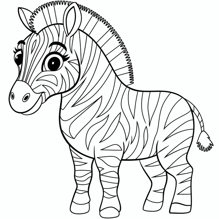 Obrázek k tisku pro děti k vybarvení a vytištění, omalovánka k vytisknutí Zebra Obrázek k tisku pro děti k vybarvení a vytištění, omalovánka k vytisknutí Zebra